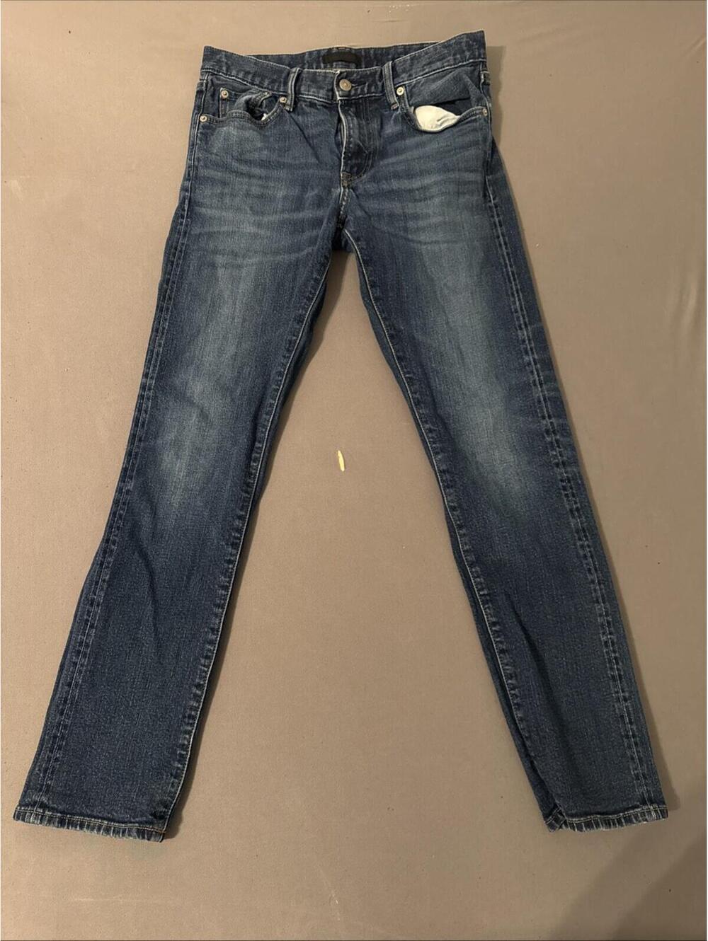 Uniqclo Jeans Mens 30x32 Selvedge Kaihara Slim Straight Fit Low Rise Blue Denim